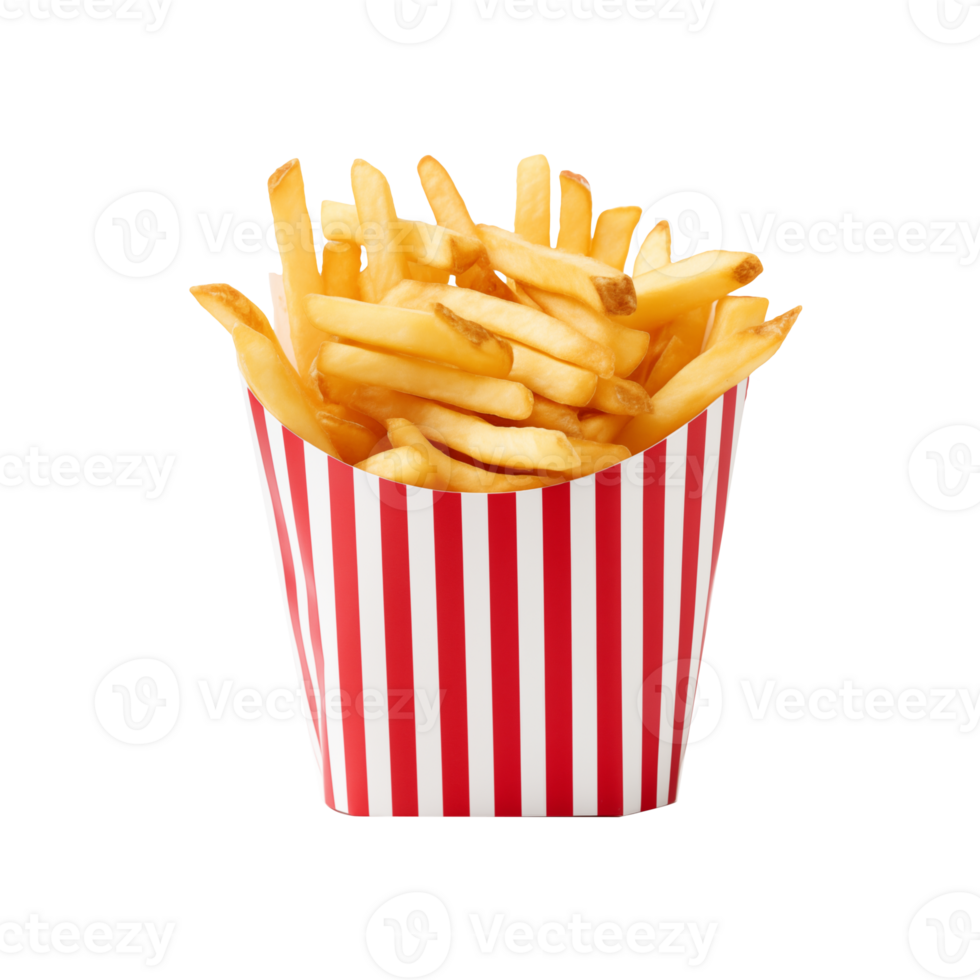 French fries on a paper cup png