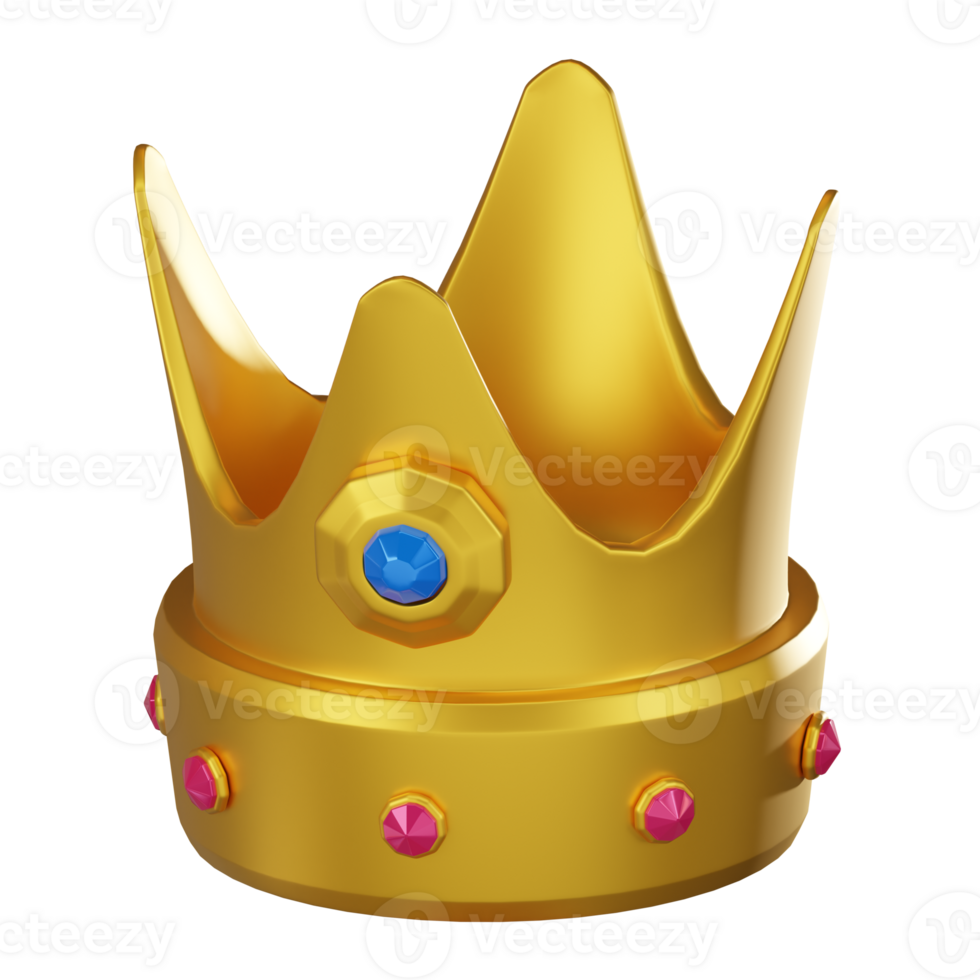 Golden Crown for Fantasy Kingdom Royalty. 3D Render png