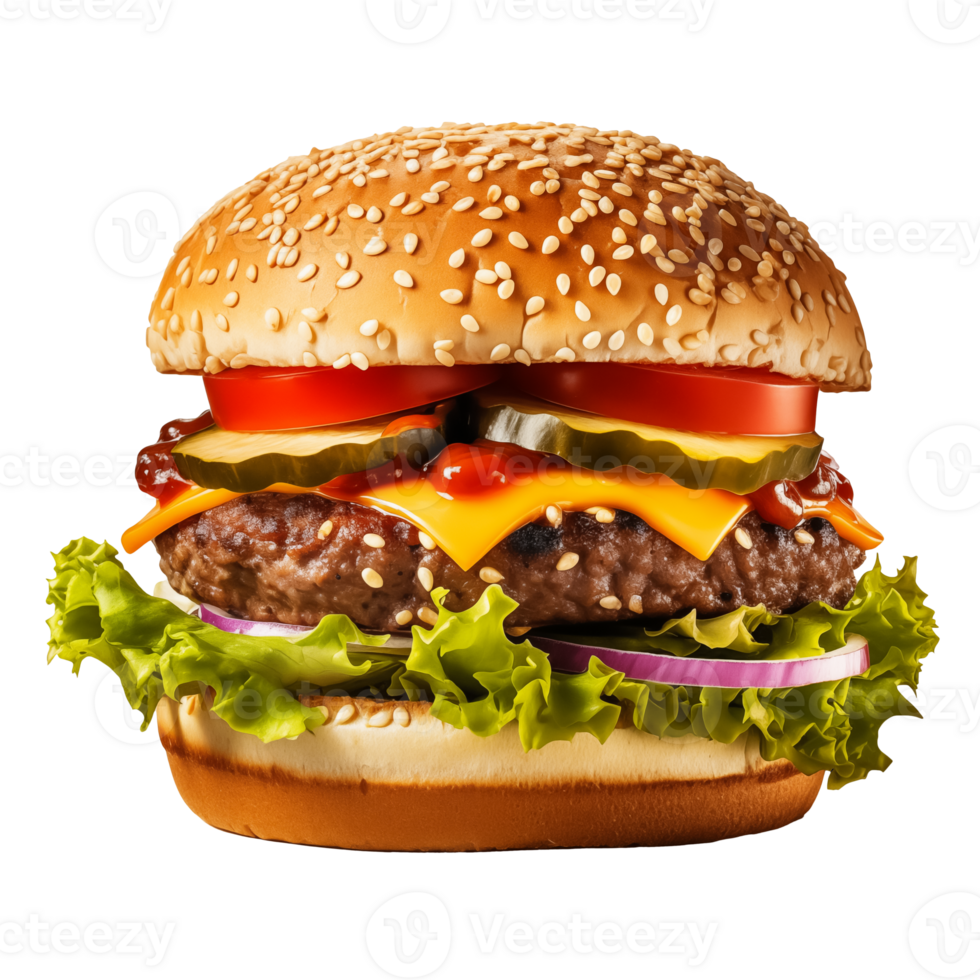 Cheeseburger in watercolor Transparent png
