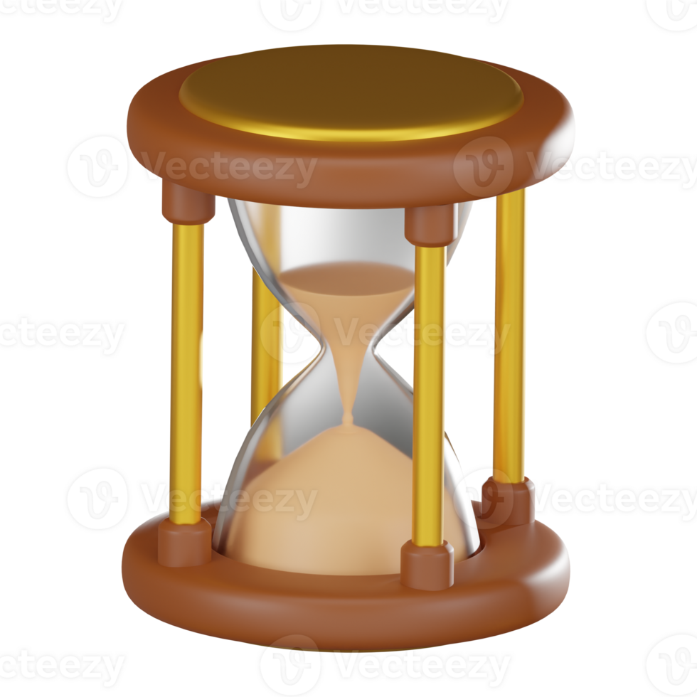 Hourglass Countdown Symbolizing Urgency and Time Pressure. 3D Render png