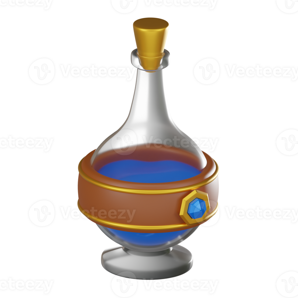 Alchemist's Potion Flask. 3D Render png