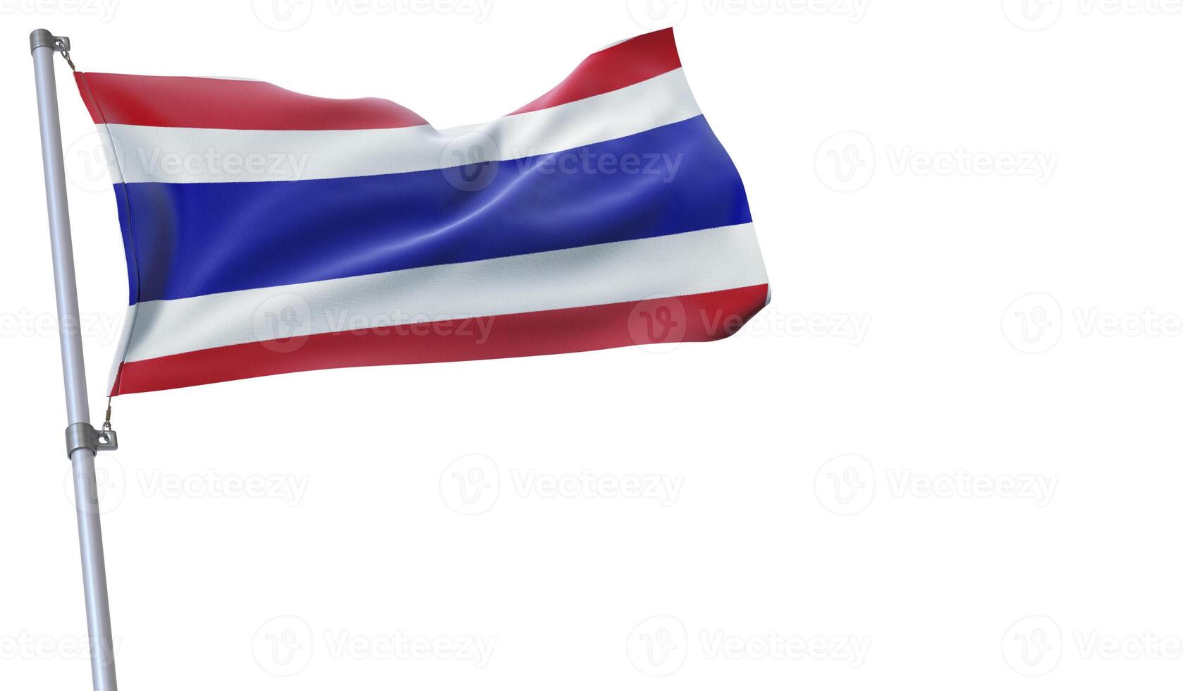 a flag is waving in the wind of Thailand on a white background photo