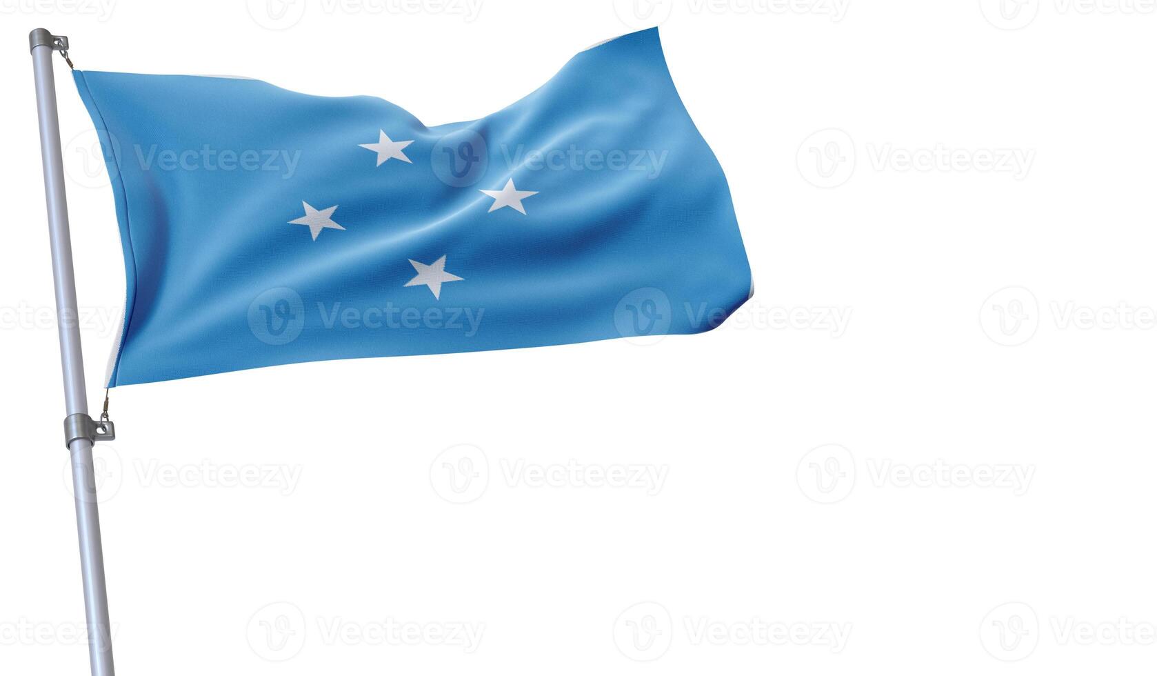 a flag is waving in the wind of Micronesia on a white background photo