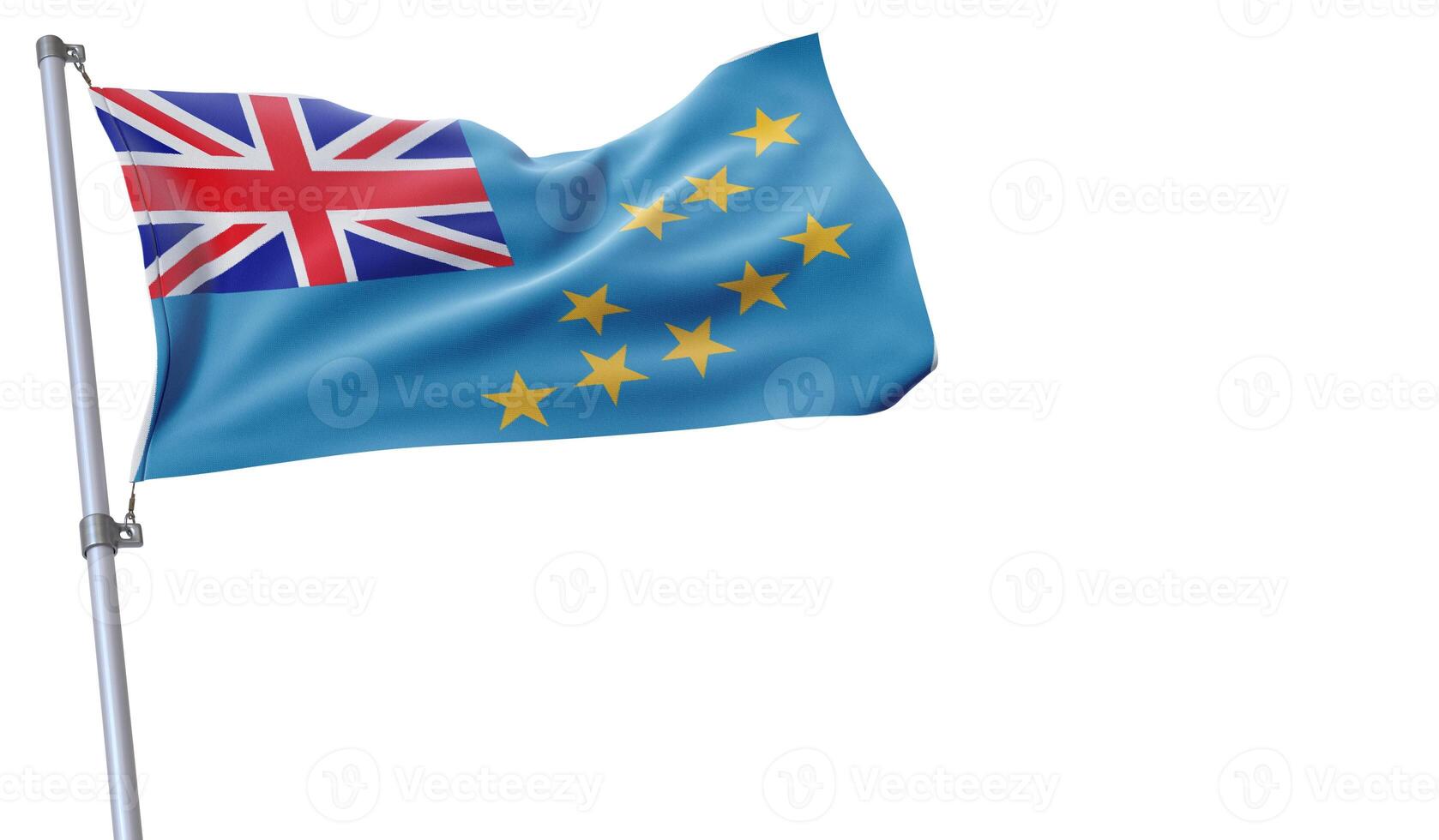 a flag is waving in the wind of Tuvalu on a white background photo