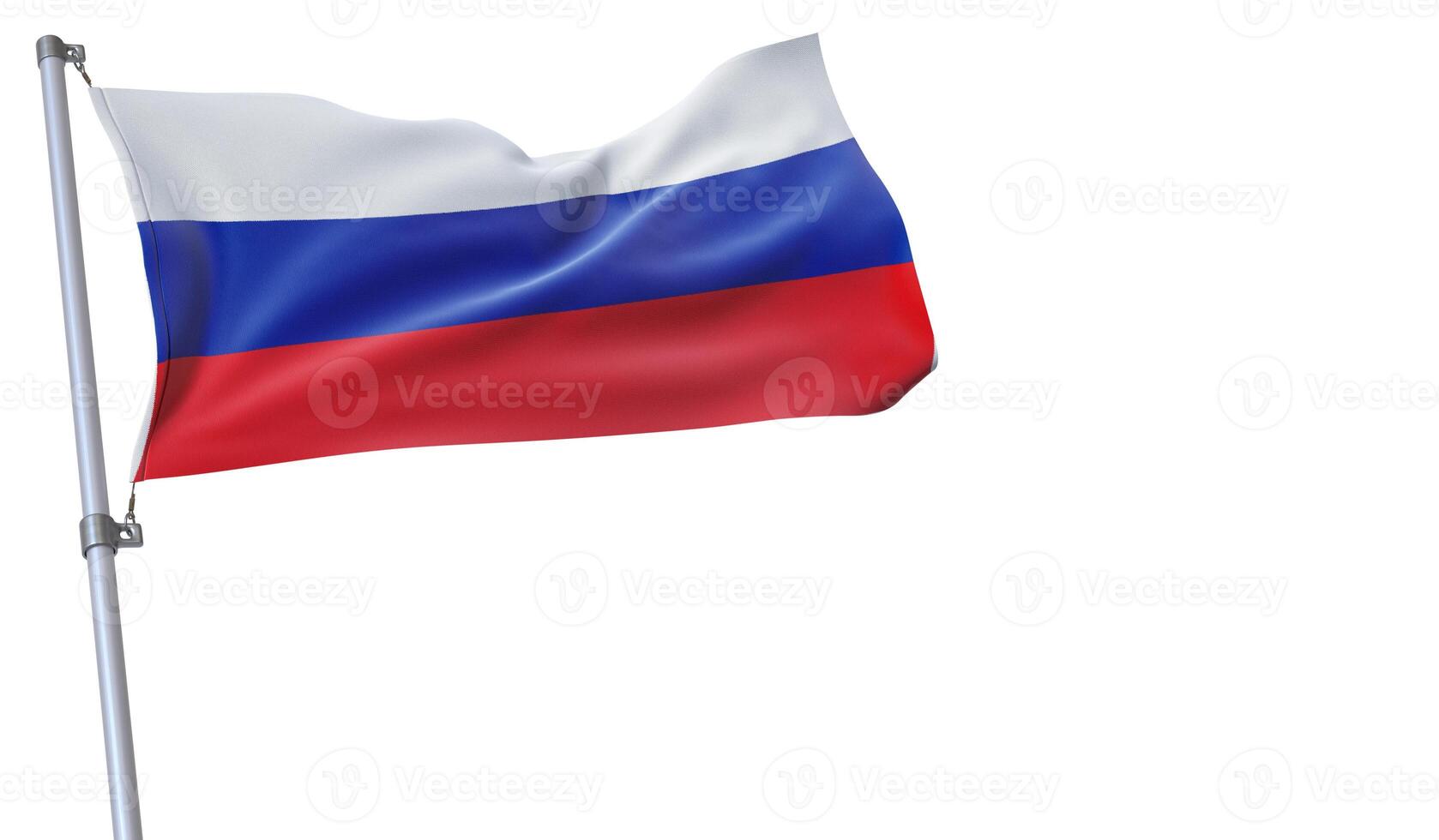 a flag is waving in the wind of Russia on a white background photo