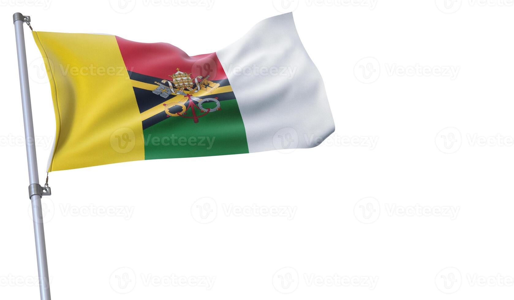 a flag is waving in the wind of Ireland on a white background photo