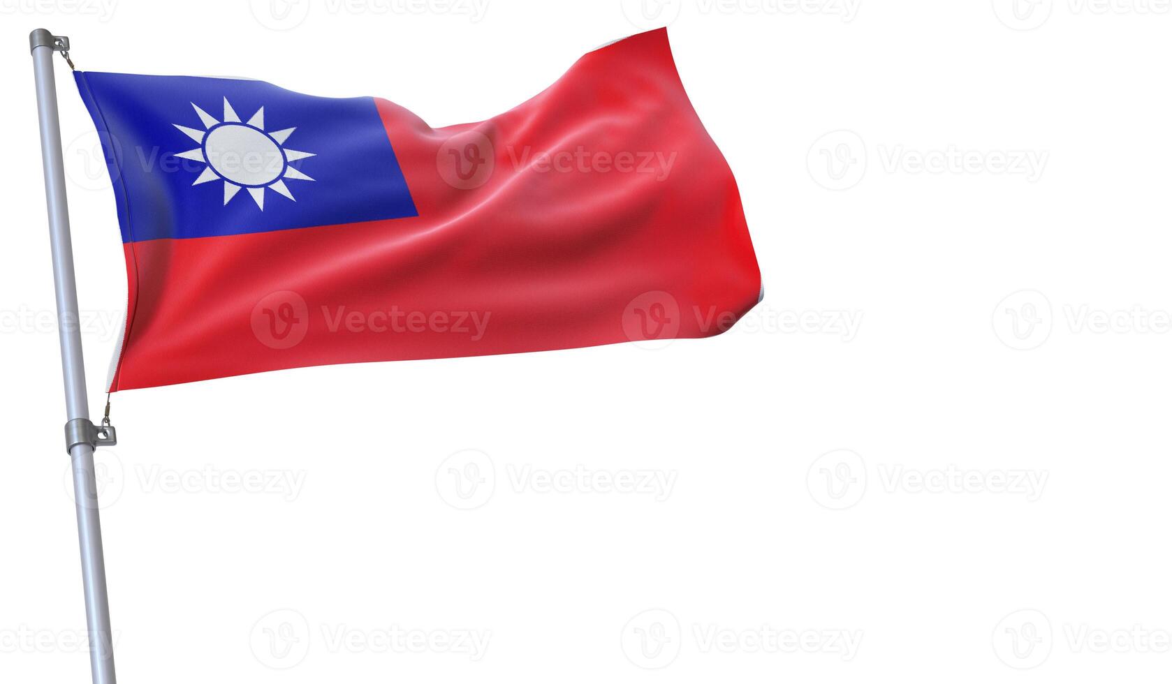 a flag is waving in the wind of Taiwan on a white background photo