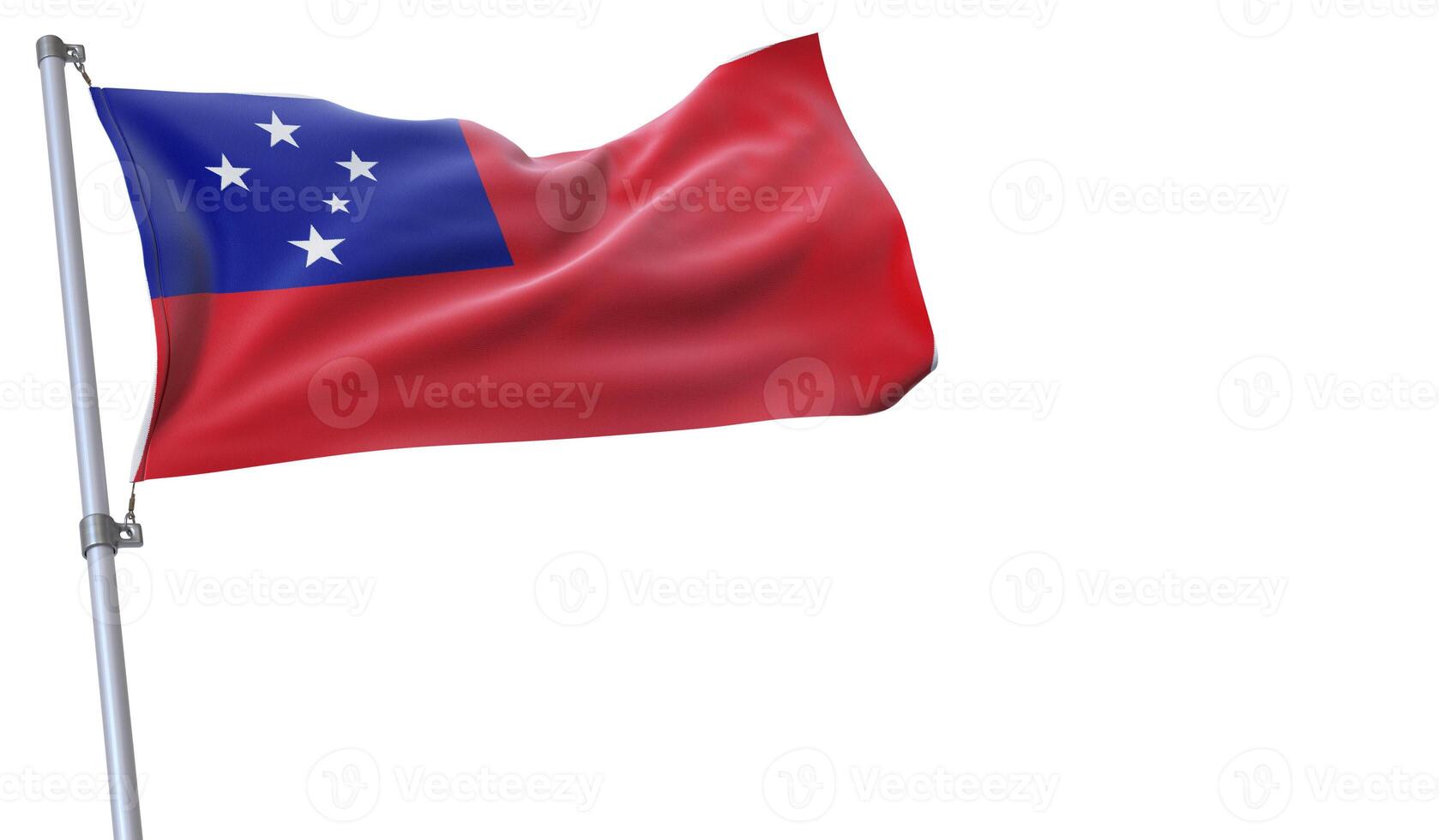 a flag is waving in the wind of Samoa on a white background photo