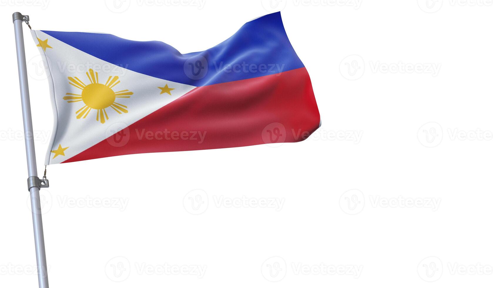 a flag is waving in the wind of Poland on a white background photo