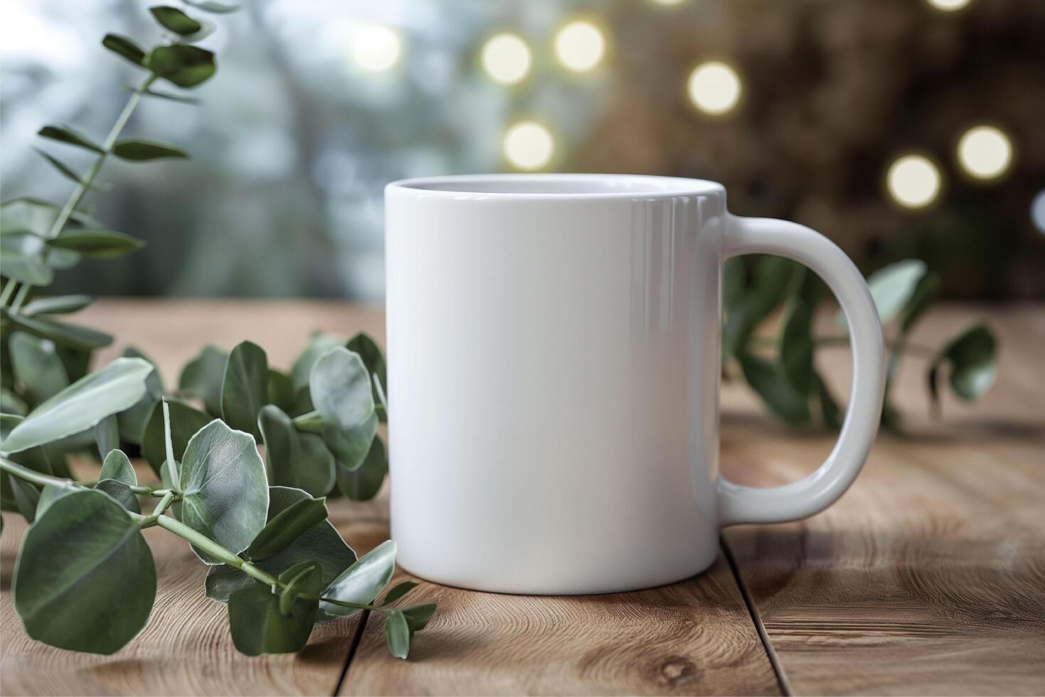 Blank handle mug, white mug mockup photo
