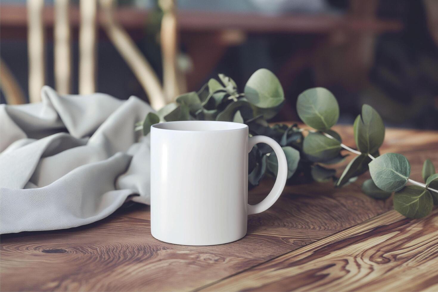 Blank handle mug, white mug mockup photo