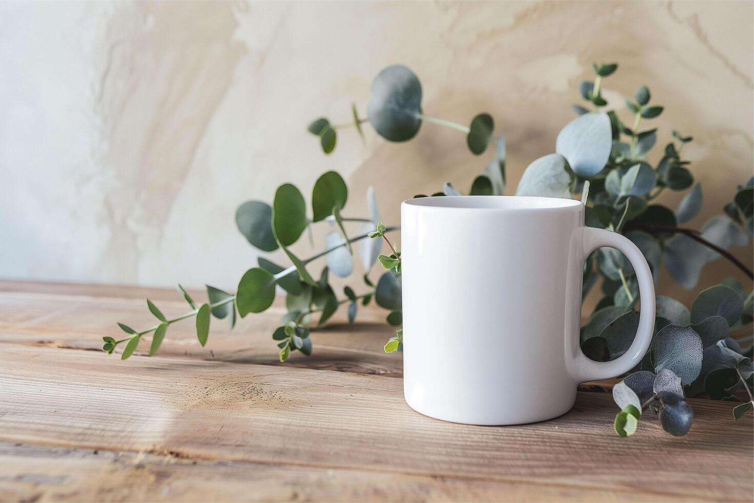 Blank handle mug, white mug mockup photo