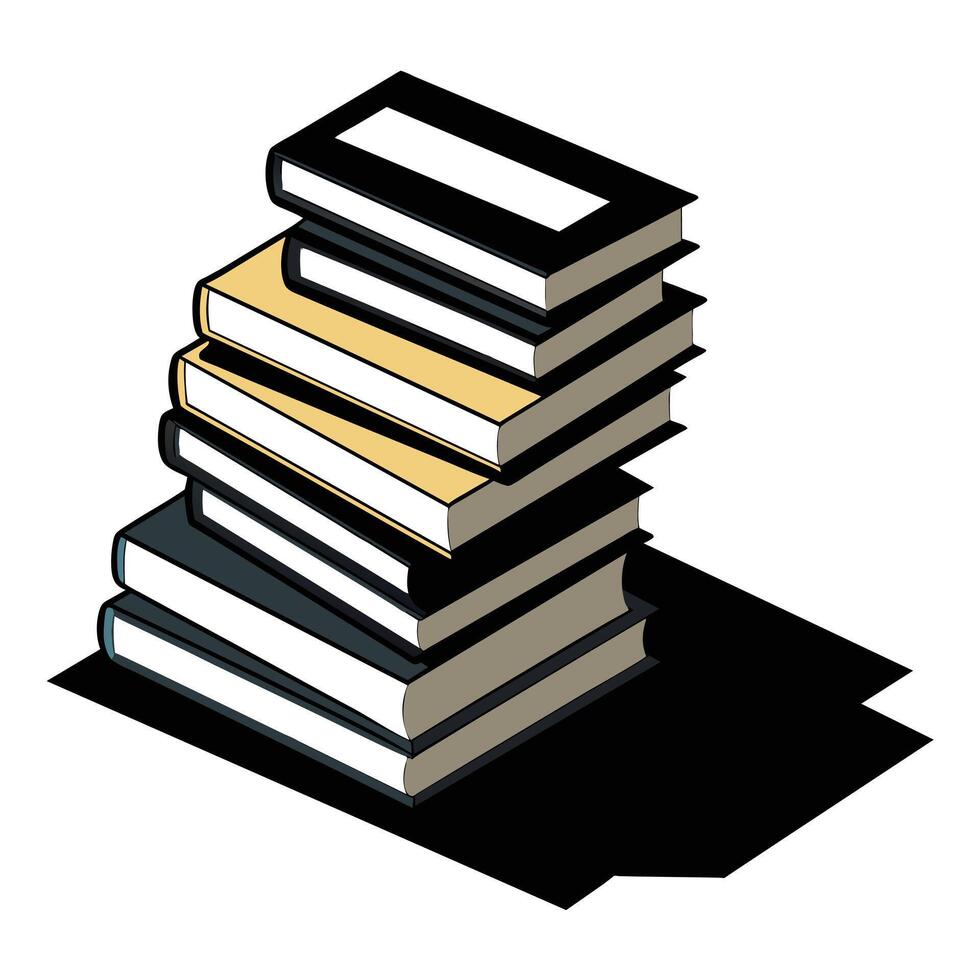 Book stack Illustration concept vector