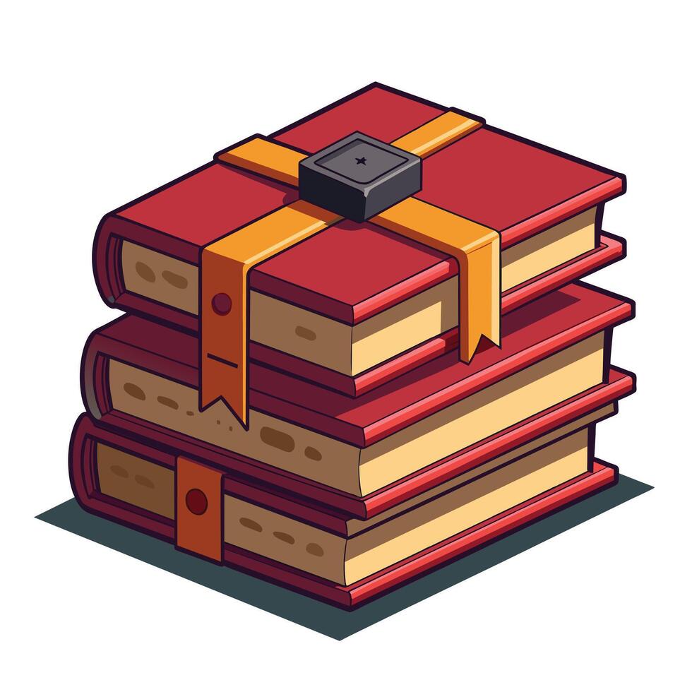 Book stack Illustration concept vector