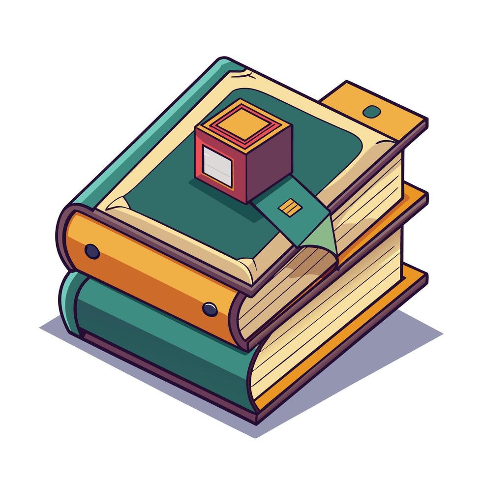 Book stack Illustration concept vector