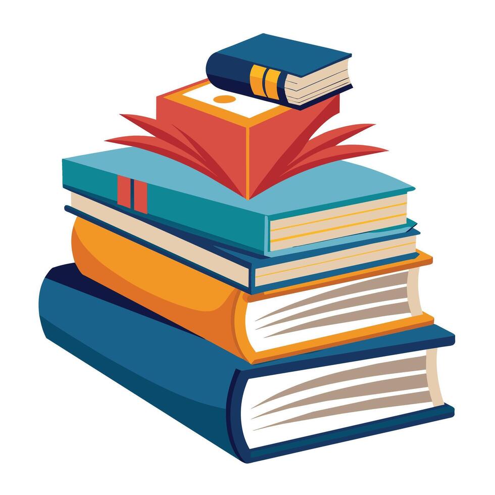 Book stack Illustration concept vector