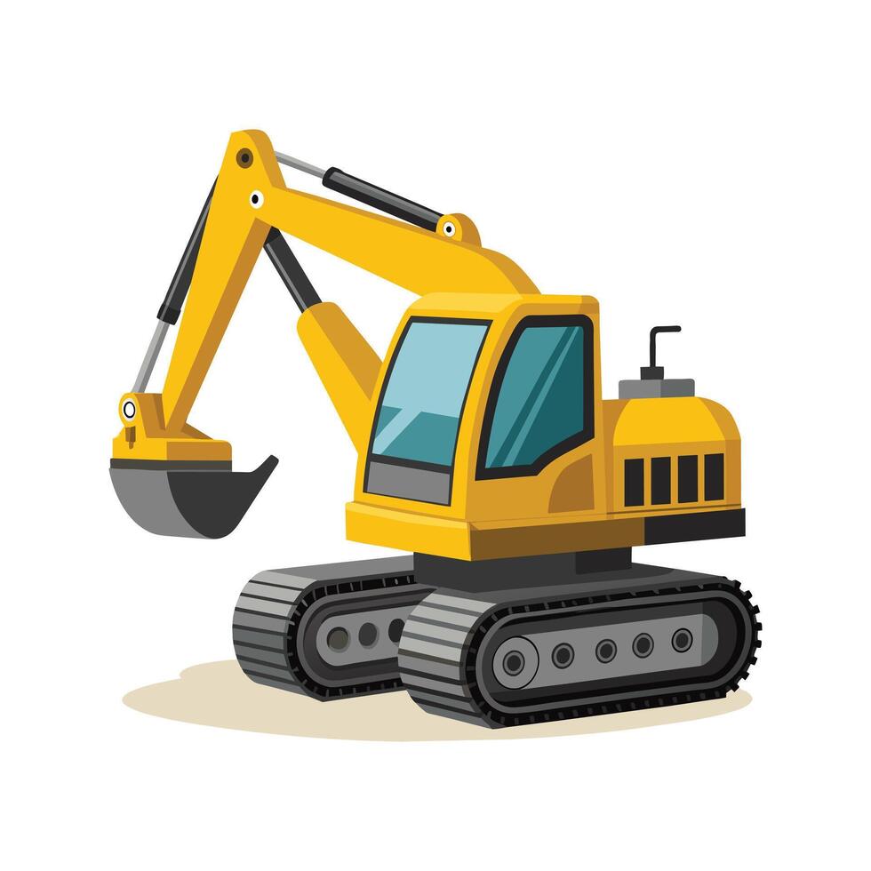 Realistic Construction Excavator illustration vector