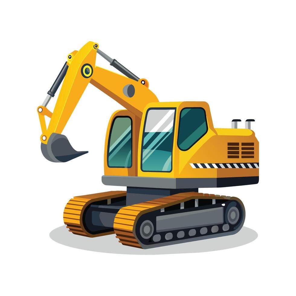 Realistic Construction Excavator illustration vector