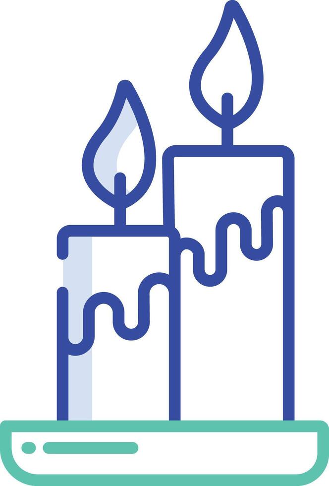 Candles outline color illustration vector