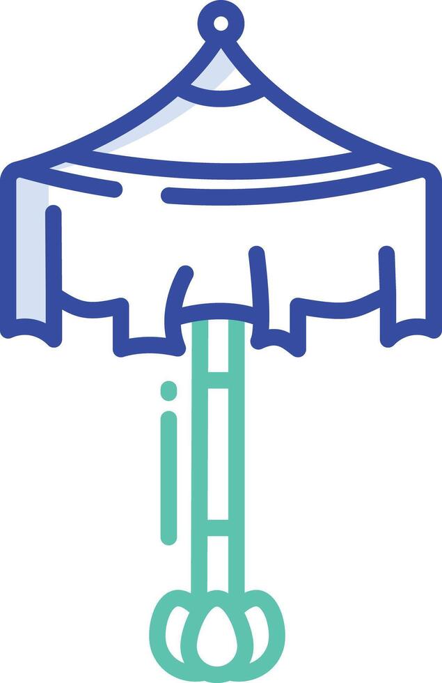 parasol mushroom outline color illustration vector