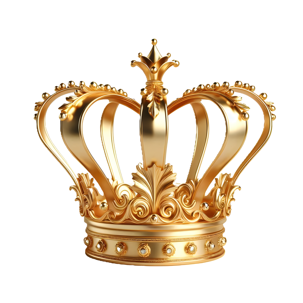 Gold crown with diamonds transparent background png