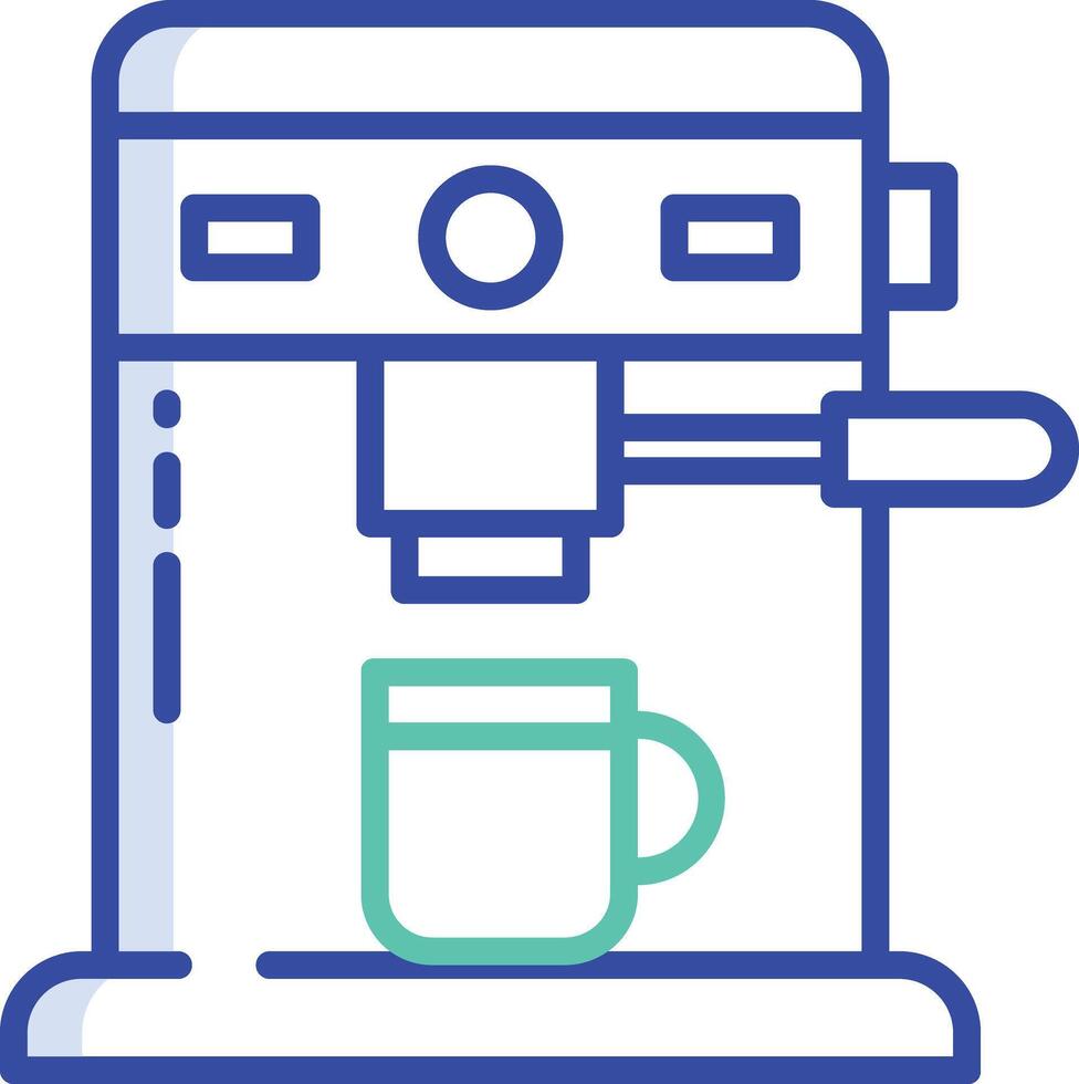 Coffee maker outline color illustration vector