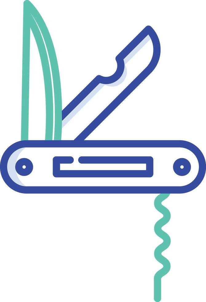 Pocket Knife outline color illustration vector