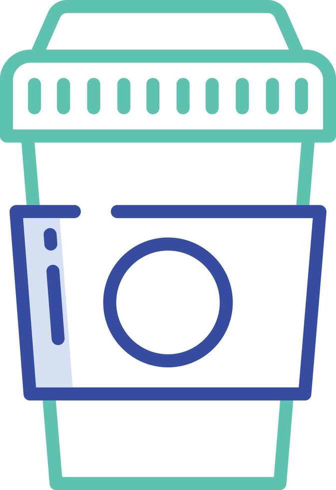 Paper Cup outline color illustration vector