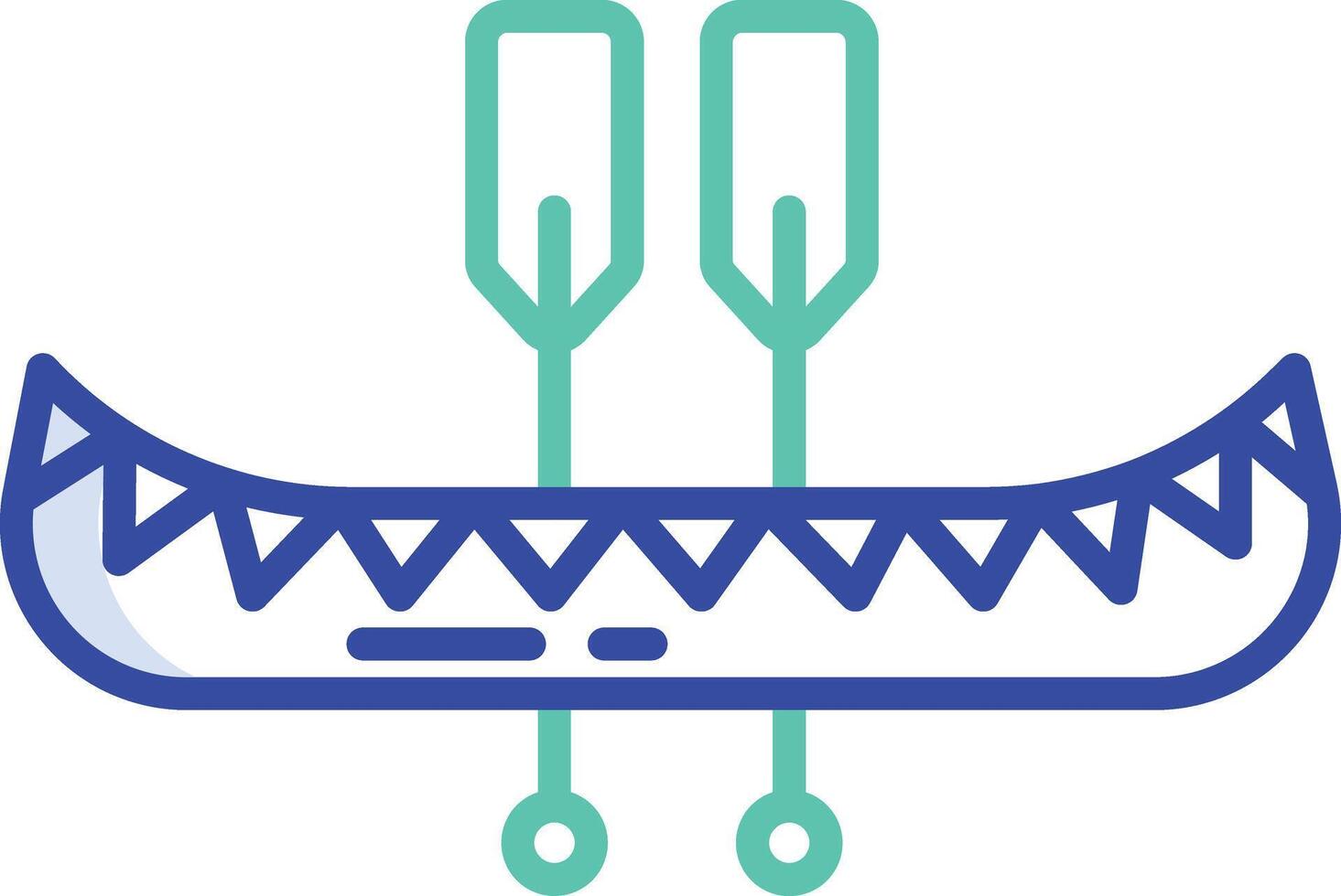 Canoe outline color illustration vector