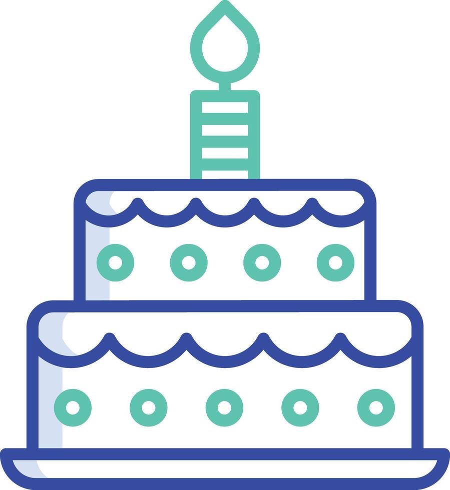 Cake outline color illustration vector
