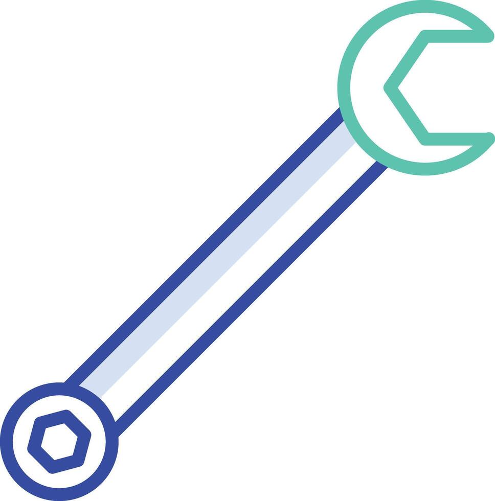 Wrench outline color illustration vector