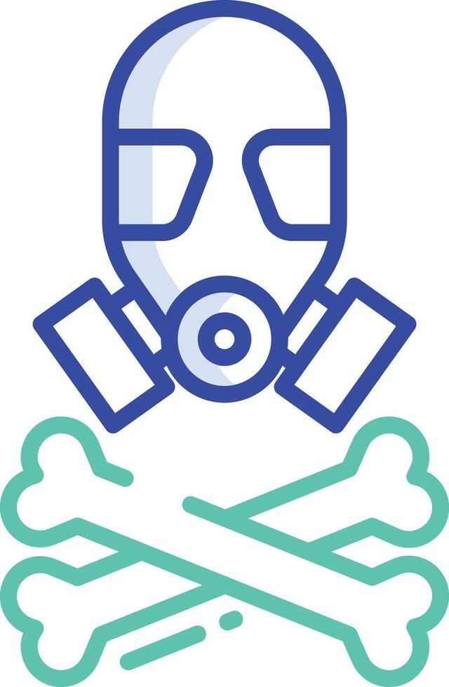 Gas Mask outline color illustration vector