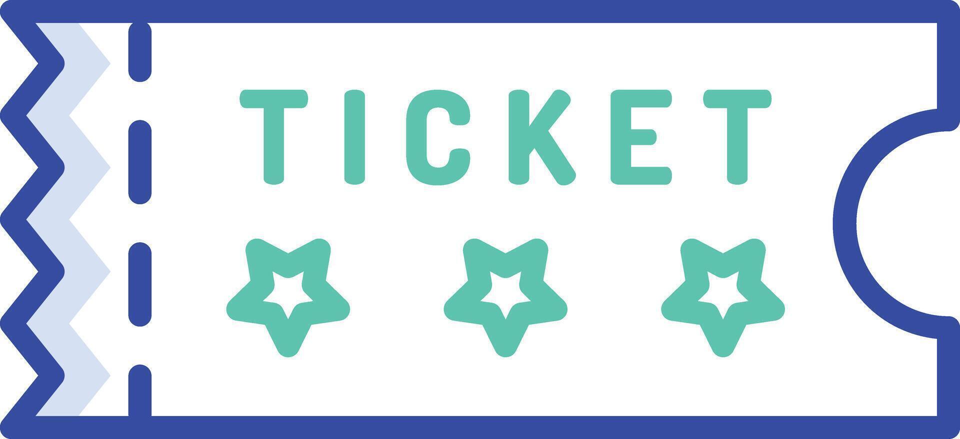 Ticket outline color illustration vector
