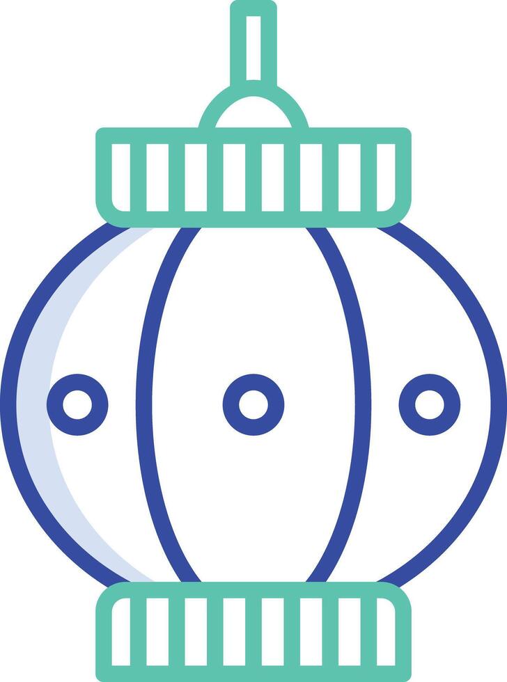 Lantern outline color illustration vector