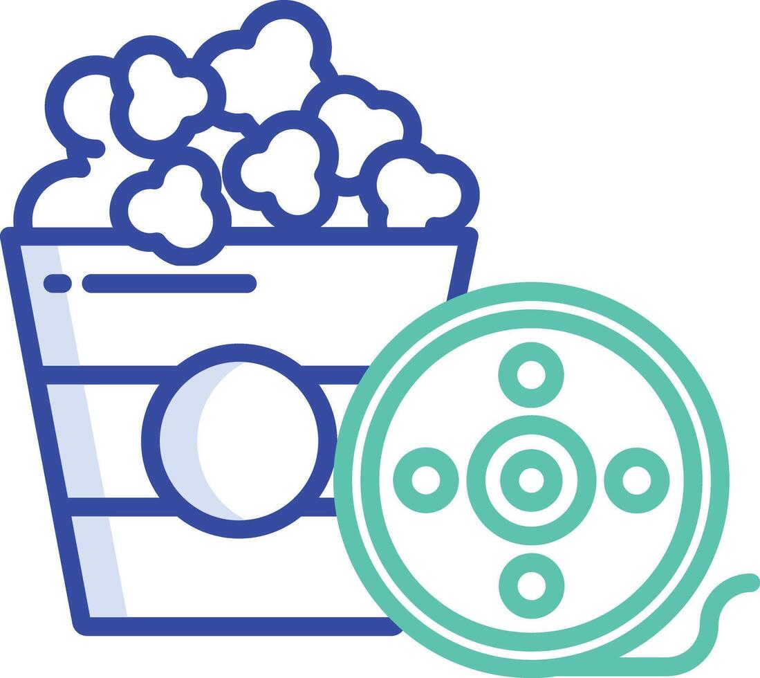 Popcorn outline color illustration vector