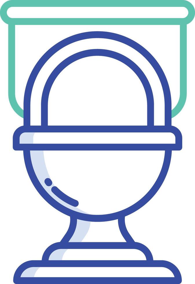 Toilet Commode outline color illustration vector