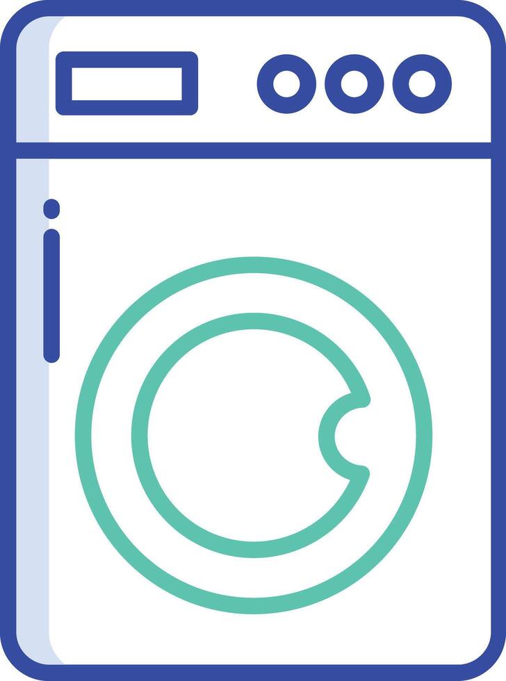 Washing machine outline color illustrations vector