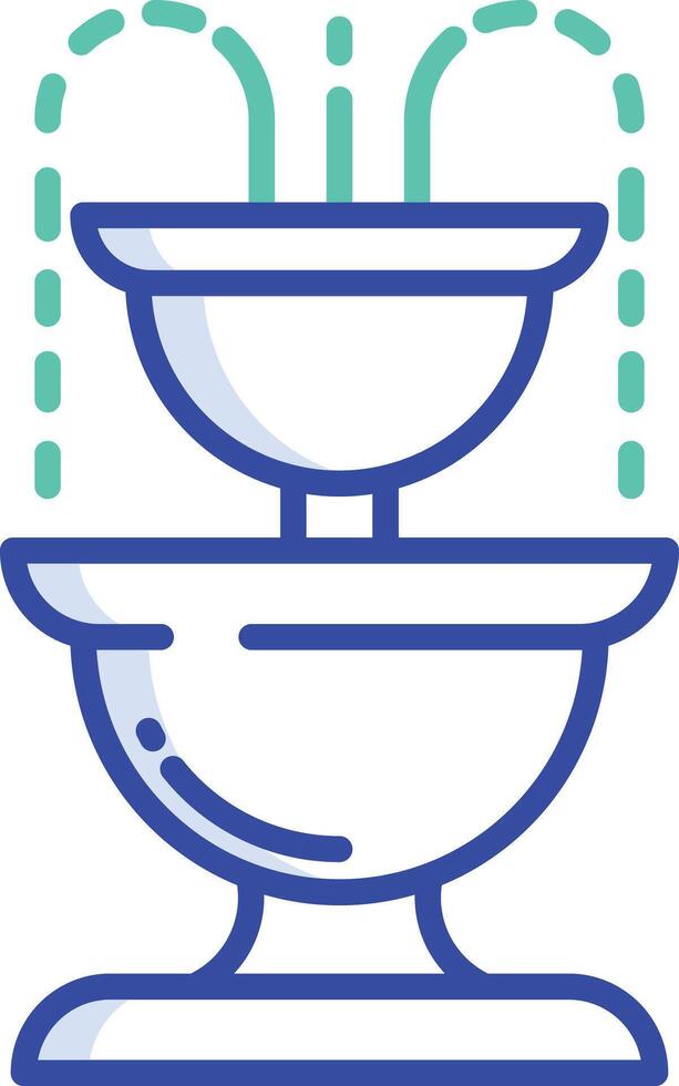 Fountain outline color illustration vector