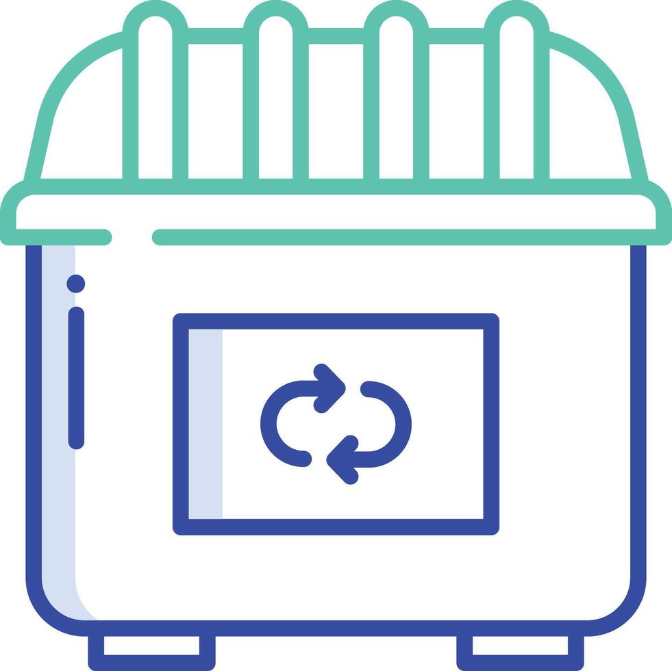 Recycle charge outline color illustration vector