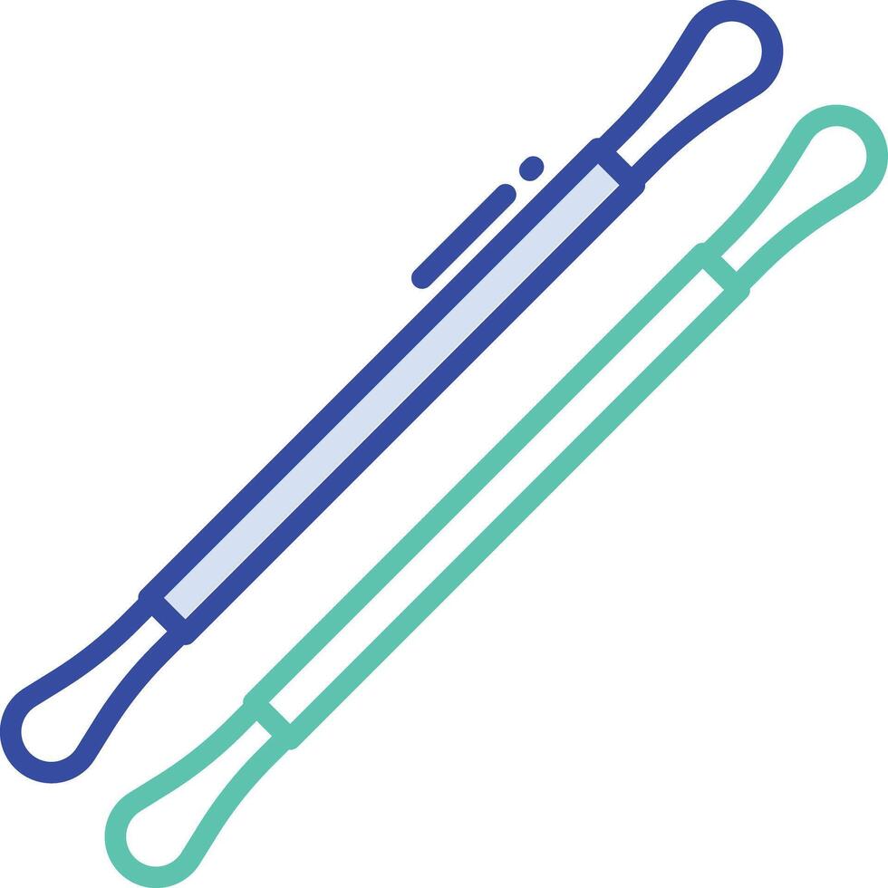 Ear buds outline color illustration vector