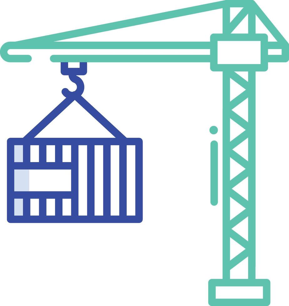 Cargo Container outline color illustration vector