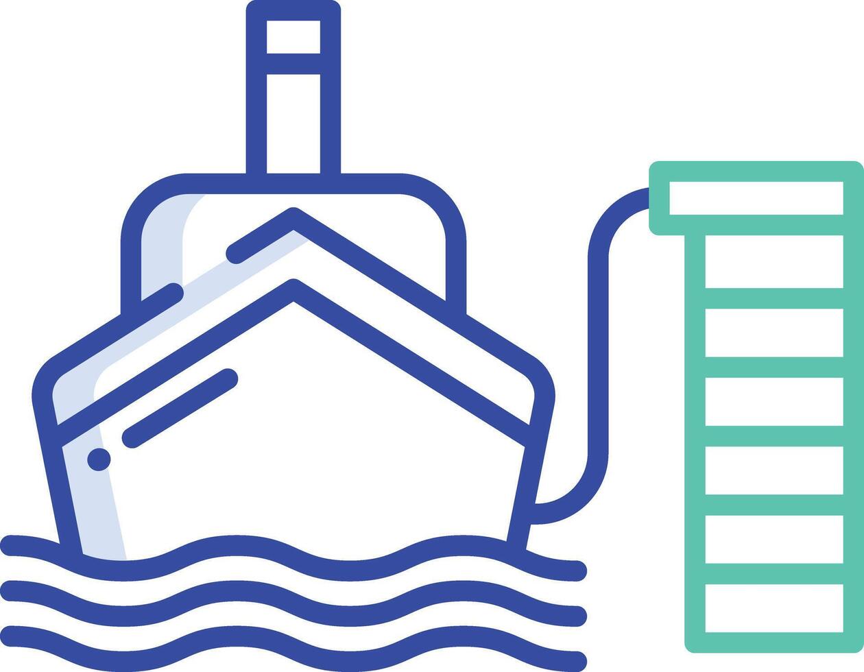Port outline color illustration vector