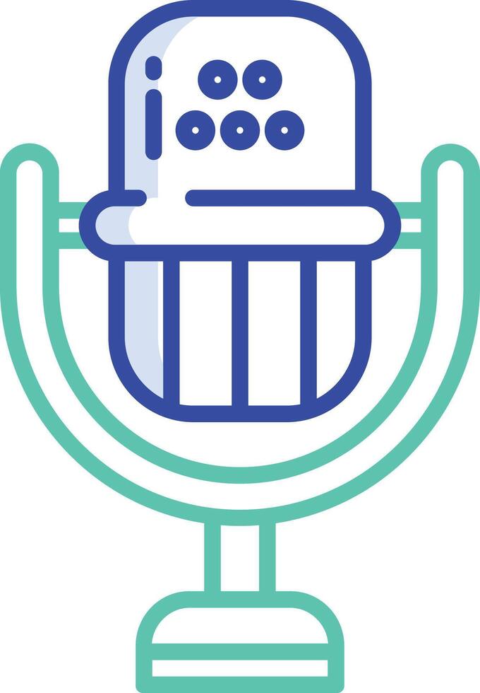 Mic outline color illustration vector