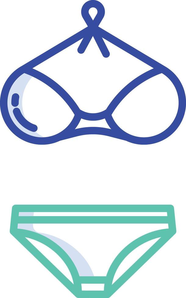 Bikini outline color illustration vector