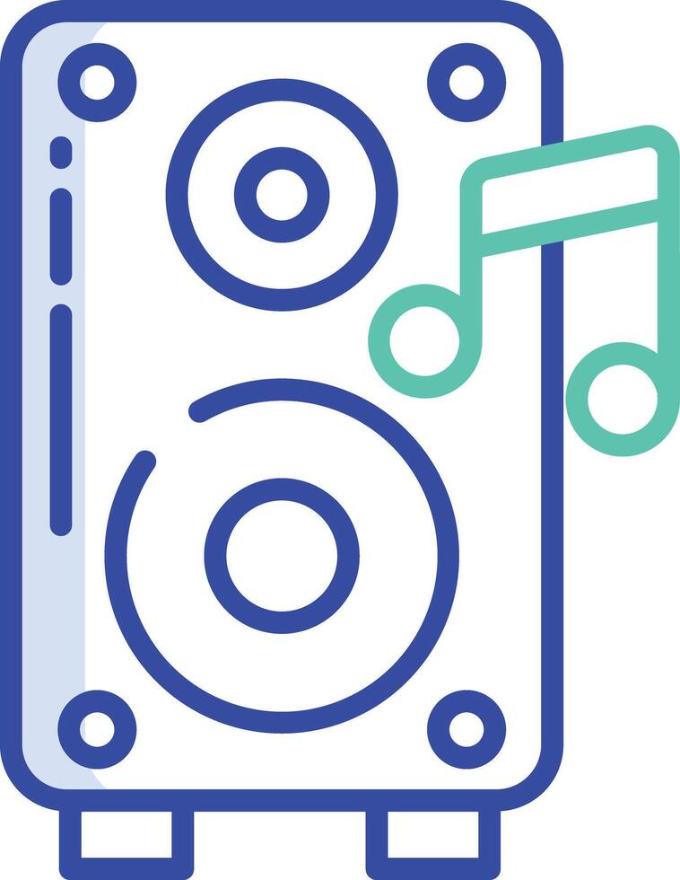 Speaker Box outline color illustration vector