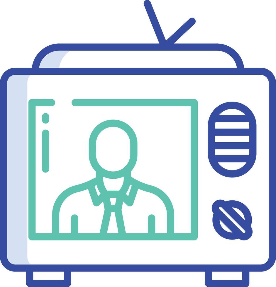 Television outline color illustration vector