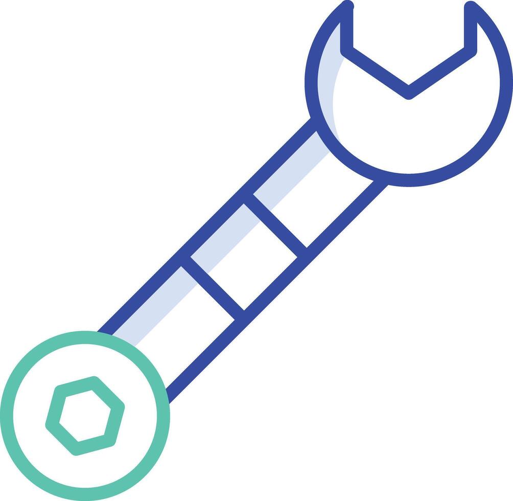 Wrench outline color illustration vector
