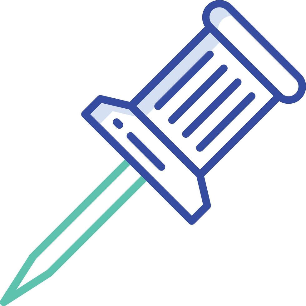 Push Pin outline color illustration vector