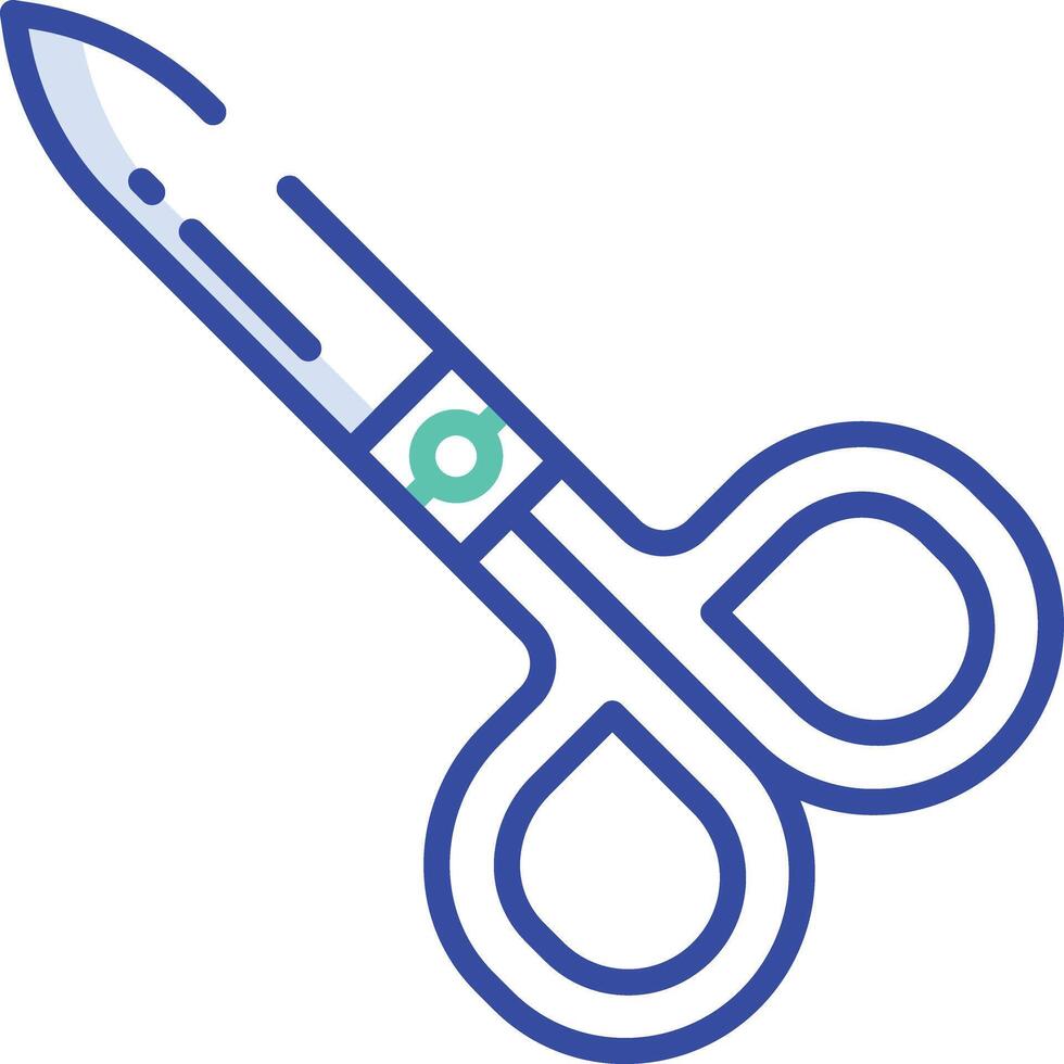 Scissors outline color illustration vector