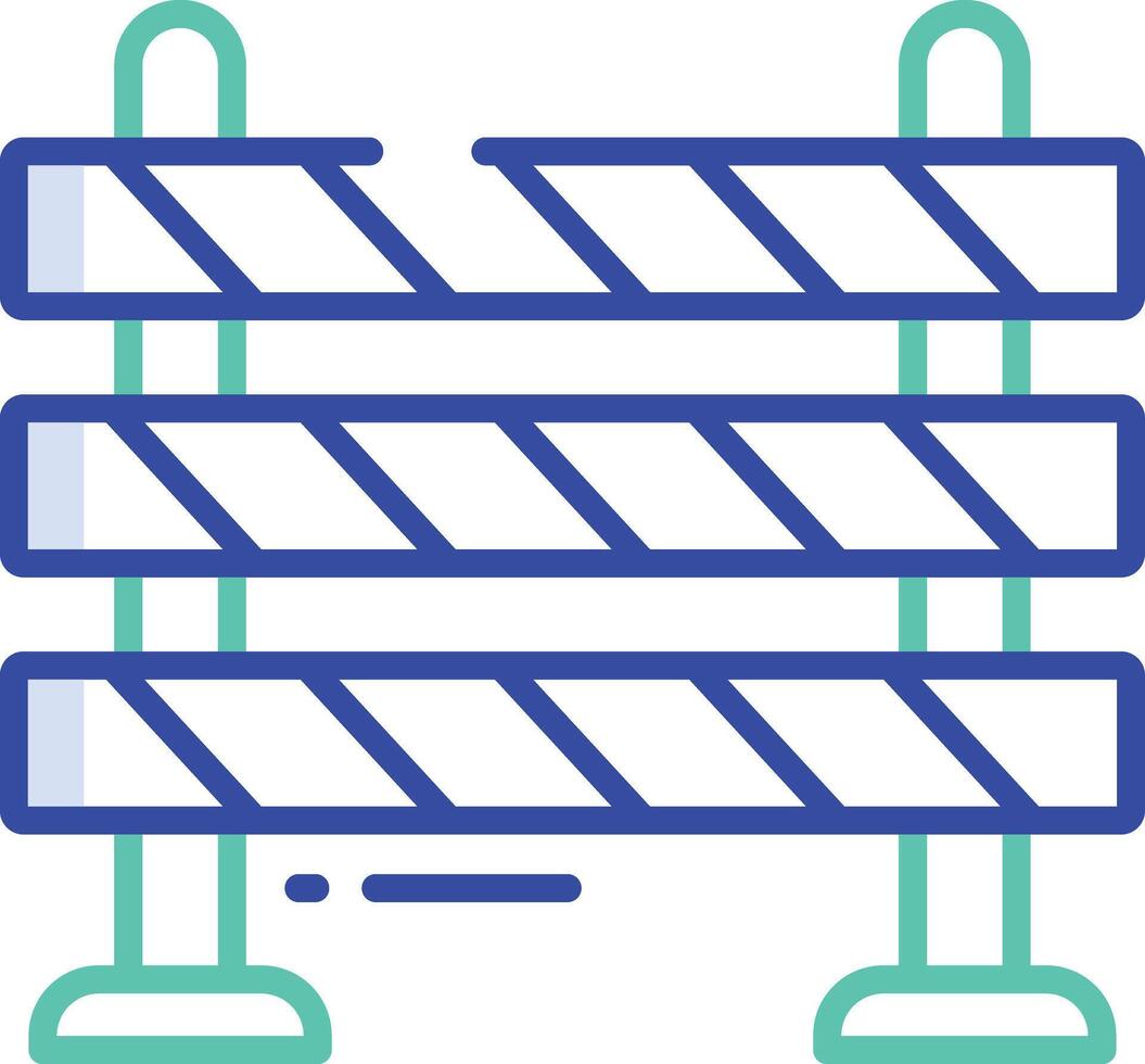 Barricade outline color illustration vector